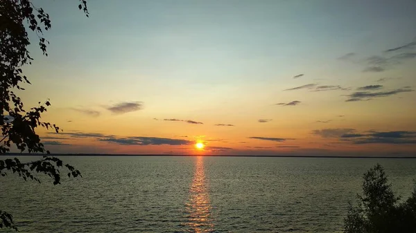 ヴォルガ川の夕日 — ストック写真