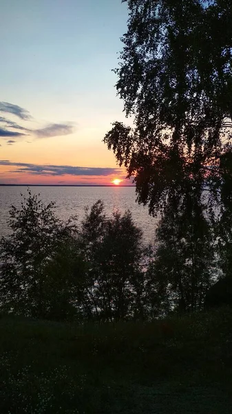 Tramonto Sul Fiume Volga — Foto Stock