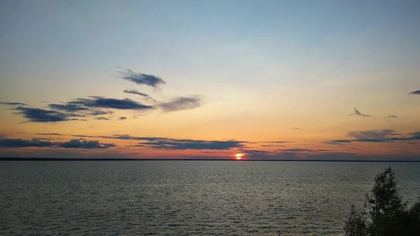Pôr Sol Rio Volga — Fotografia de Stock