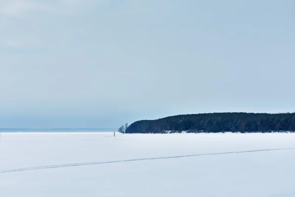 Kışın Volga Nehri Nin Panoraması — Stok fotoğraf