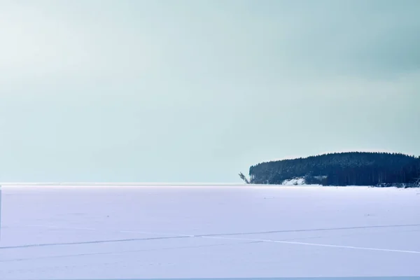 Kışın Volga Nehri Nin Panoraması — Stok fotoğraf