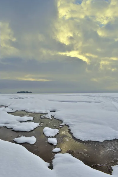 Panorama Rio Volga Inverno — Fotografia de Stock