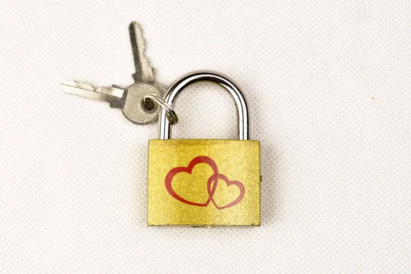 Lock Keys White Background — Stock Photo, Image
