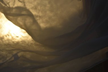 Günbatımının arka planına karşı beyaz elbise