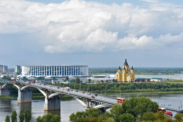 Nizhny Novgorod şehrinin güzel havasında panorama
