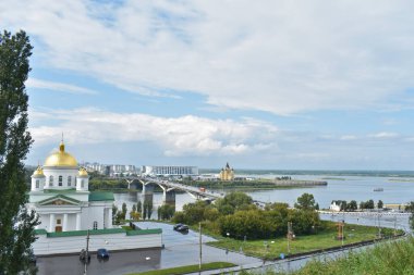 Nizhny Novgorod şehrinin güzel havasında panorama