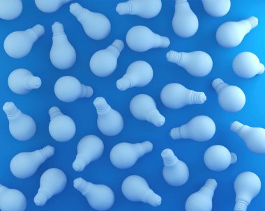 Yaratıcı bir fikir desen ampulleri mavi zemin üzerine yapılmış. F