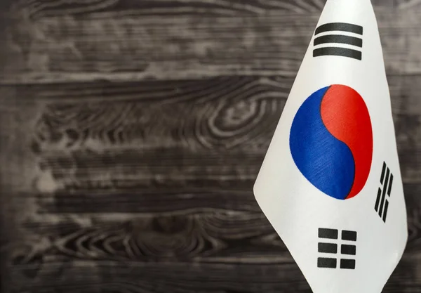 Fragmento Bandera Corea Del Sur Primer Plano Espacio Copia Fondo —  Fotos de Stock