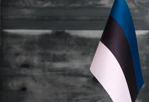 Fragmento Bandera República Estonia Primer Plano Borroso Espacio Copia Fondo —  Fotos de Stock