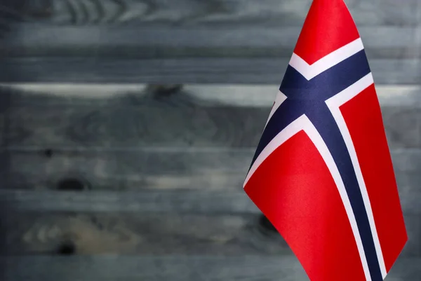 Fragment Flag Kingdom Norway Foreground Rored Background Copy Space — Stock fotografie