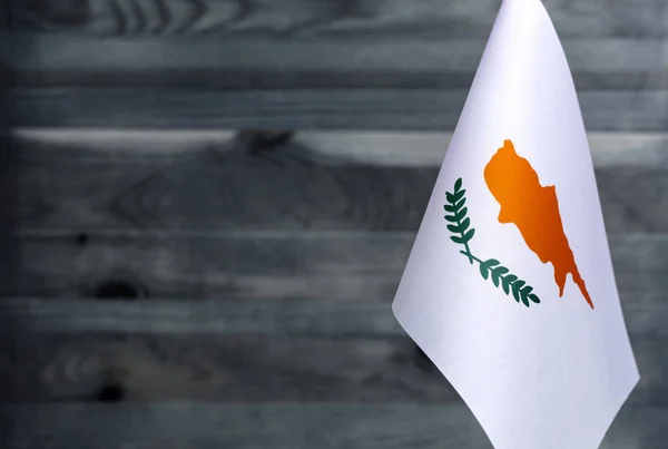 Fragmento Bandera República Chipre Primer Plano Borroso Espacio Copia Fondo —  Fotos de Stock