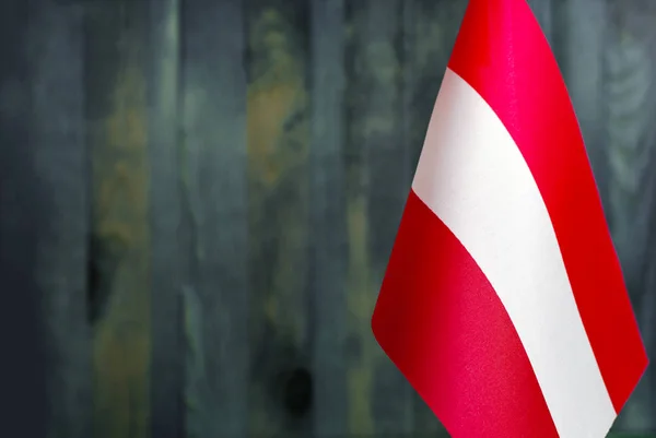 Fragmento Bandera Austria Primer Plano Espacio Copia Fondo Borroso —  Fotos de Stock