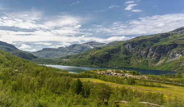 Horní Pohled Barevné Údolí Fjord Oblíbená Turistická Trasa Vlakem Nejstarší — Stock fotografie