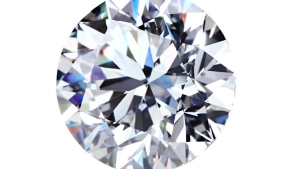 Natürlicher Großer Runder Diamant Auf Schwarzem Hintergrund Einzigartige Extreme Nahaufnahmen — Stockvideo