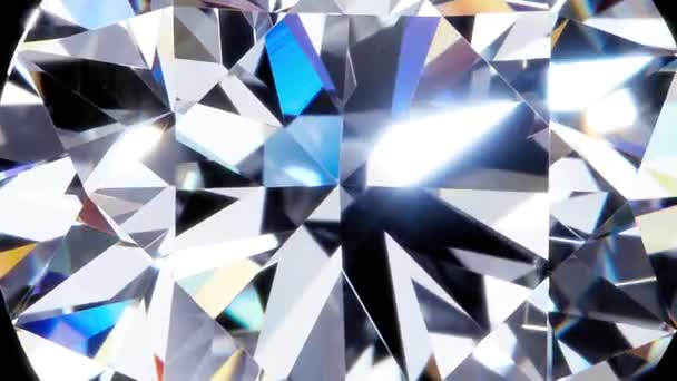 Grande Diamante Rotondo Naturale Uno Sfondo Nerounico Estremo Close Tiro — Video Stock