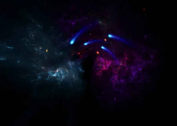 가스와 먼지와 우주의 은하와 프리미엄 빛나는 블랙홀 — 스톡 사진