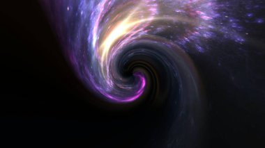 Kara delik, gezegenler ve galaksi. Bilim kurgu duvar kağıdı. Astronomi, evrenin, yıldızların, gezegenlerin ve galaksilerin bilimsel çalışmasıdır.