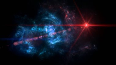 Kara delik, gezegenler ve galaksi. Bilim kurgu duvar kağıdı. Astronomi, evrenin, yıldızların, gezegenlerin ve galaksilerin bilimsel çalışmasıdır.