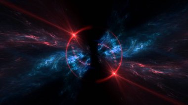 Kara delik, gezegenler ve galaksi. Bilim kurgu duvar kağıdı. Astronomi, evrenin, yıldızların, gezegenlerin ve galaksilerin bilimsel çalışmasıdır.