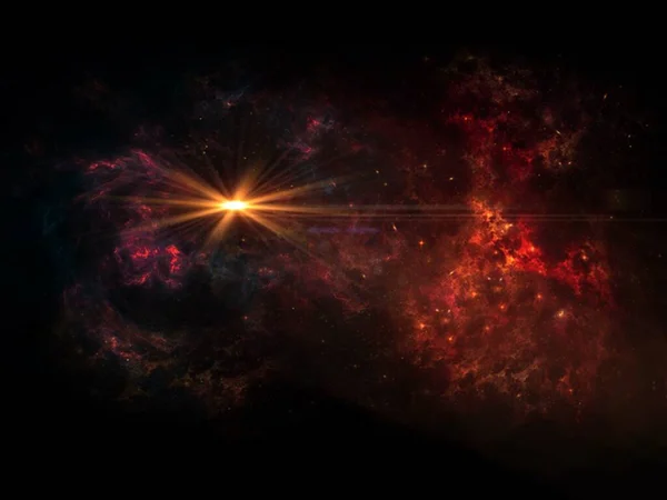 星系是一个由几百万或数十亿颗恒星以及气体和尘埃组成的系统 由引力连接在一起 — 图库照片
