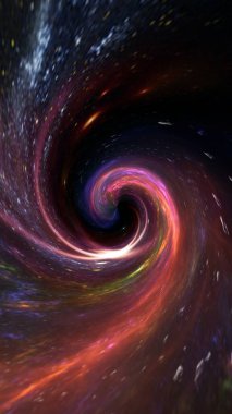 Kara delik, gezegenler ve galaksi, bilim kurgu duvar kağıdı. Derin uzayın güzelliği. Evrende milyarlarca galaksi kozmik sanat arka planı, dikey görüntü akıllı telefon arkaplanı için