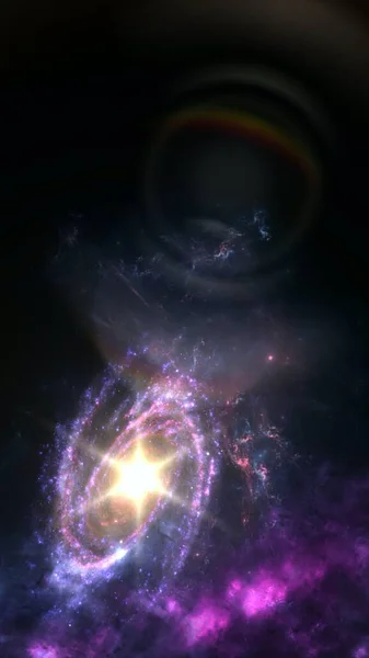 ブラックホール 惑星と銀河 Sf壁紙 深い空間の美しさ 宇宙の銀河の数十億宇宙の芸術背景 垂直画像スマートフォンの背景のための — ストック写真