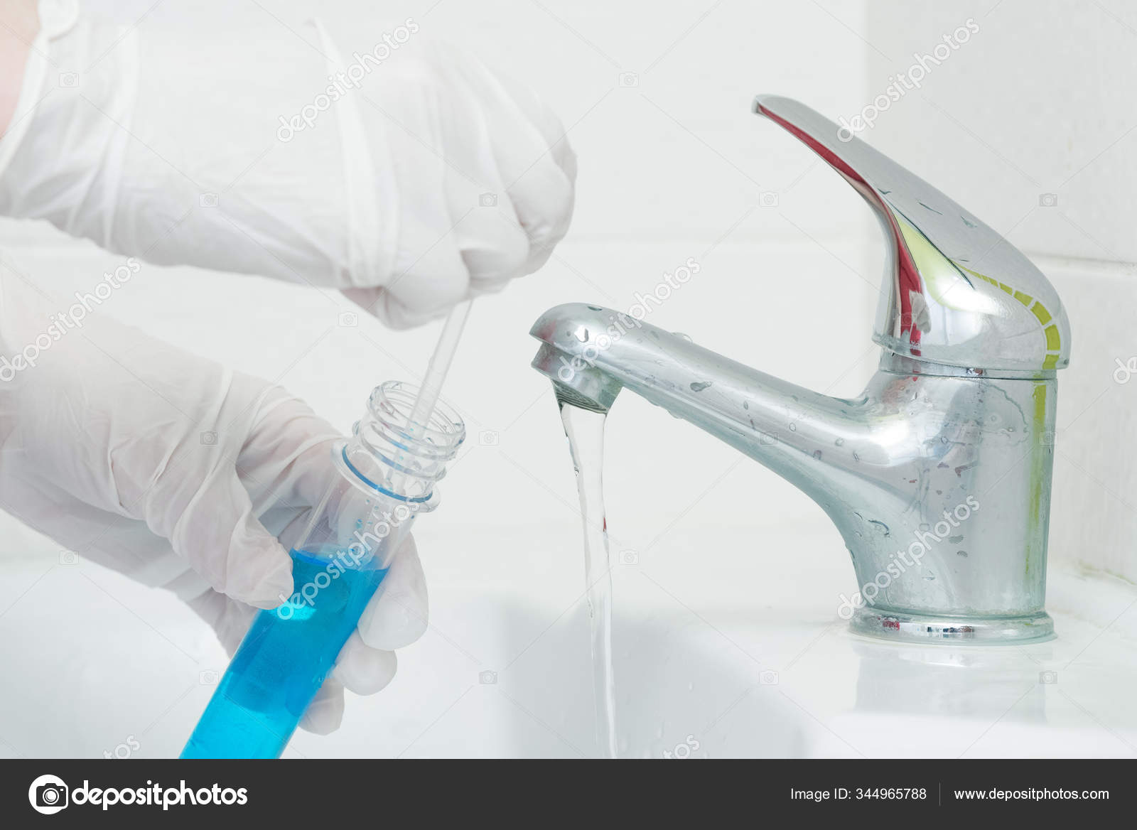 Tap Water Analysis Quality Control Concept Water Test Stock Photo by