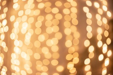 Altın ışıklar arkaplanı bulanıklaştırdı.