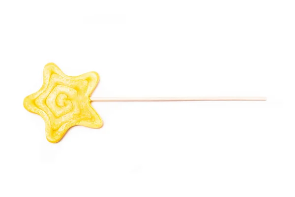 Yellow Star Shape Candy Isolated White Background — Stock Photo, Image