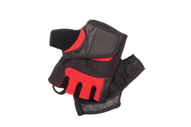 Beyaz arka planda izole edilmiş spor eldivenleri. Üst görünüm.