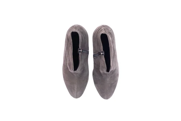 Gray Female Shoes High Heels Isolated White Background — Stock Photo, Image