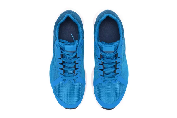 Deporte Zapatillas Azules Aisladas Sobre Fondo Blanco — Foto de Stock