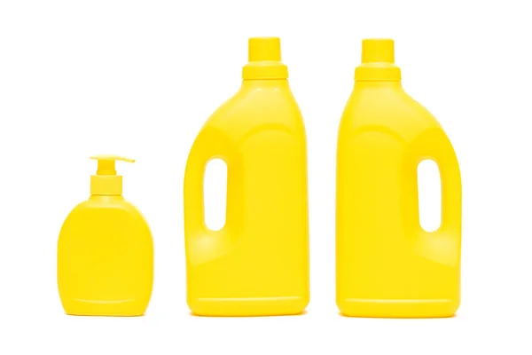 Detergent Plastic Bottles Isolated White Background — Stock Photo, Image