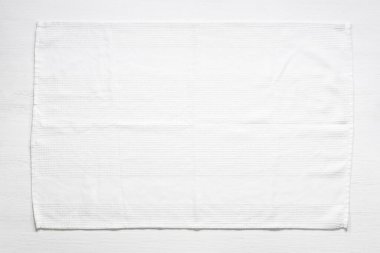 Beyaz havlu dokusu arkaplan üstü görünümü.