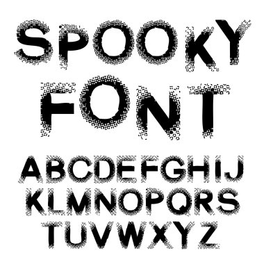 korkunç yazı siyah alfabesi