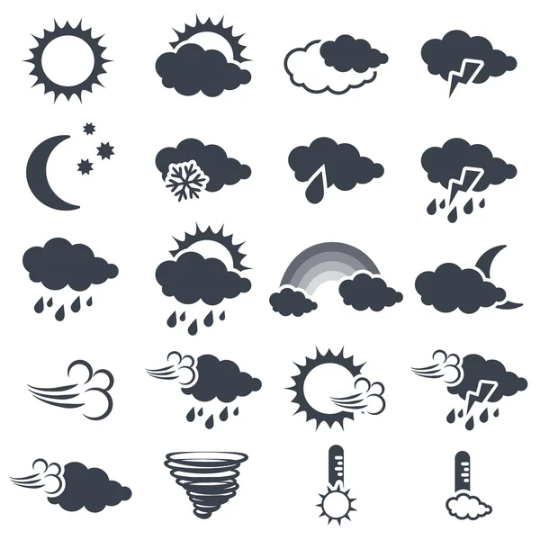 Ensemble de symboles météorologiques — Image vectorielle