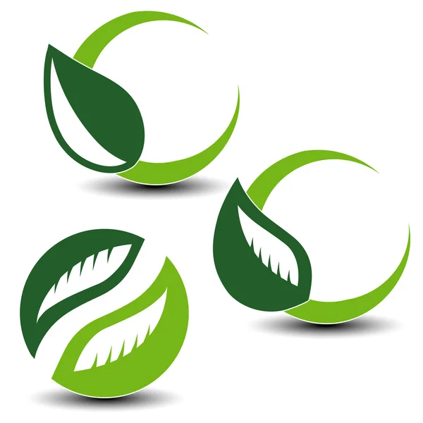 Φυσικό σύμβολα με φύλλα — Διανυσματικό Αρχείο