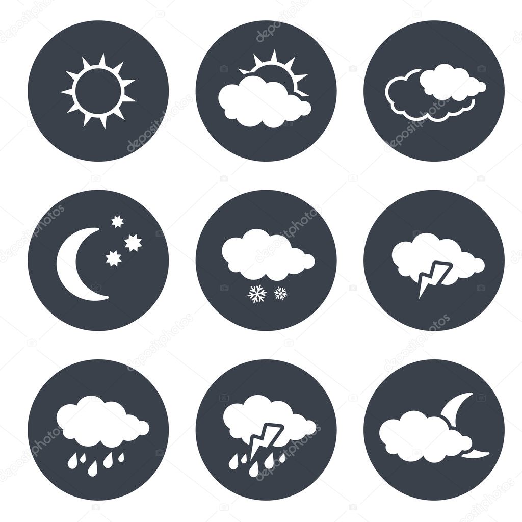 set of weather symbols