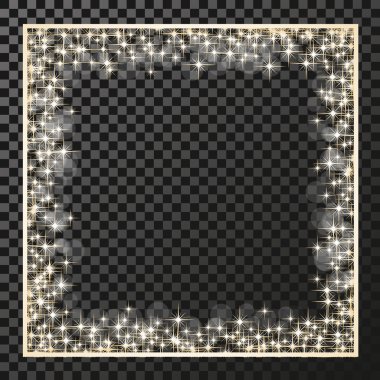 rectangle frame with golden stars  clipart