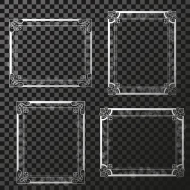 şeffaflık ile gümüş çerçeve 