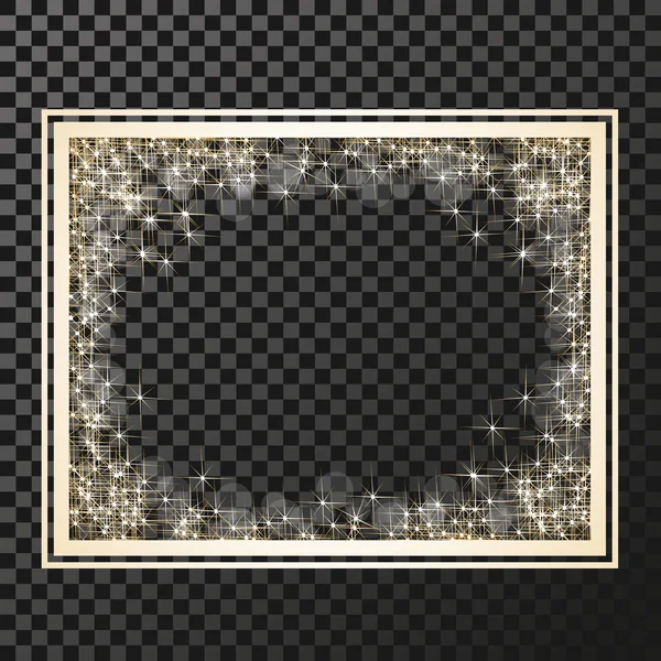 Rektangel ram med gula stjärnor — Stock vektor