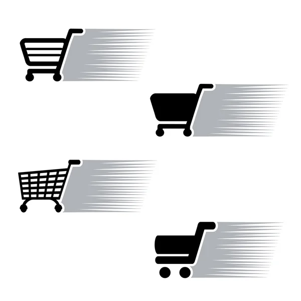 Cart symboler för snabb köp — Stock vektor