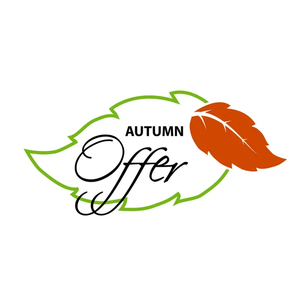Label of Autumn offer — Stock Vector