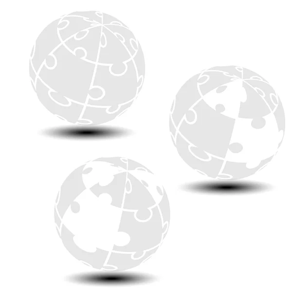 Globe symbolen uit puzzels — Stockvector