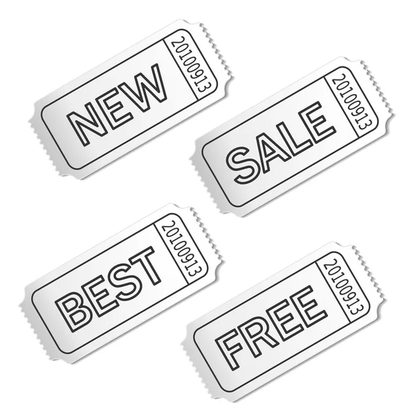 White coupon with text Sale — Stock vektor