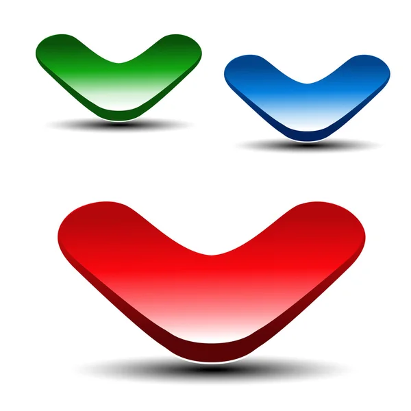 Flèches rouge, verte et bleue — Image vectorielle