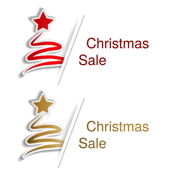 Árvore de Natal com rótulo definido — Vetor de Stock