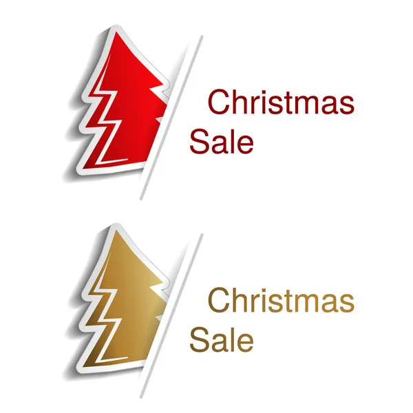 Arbre de Noël avec étiquette — Image vectorielle