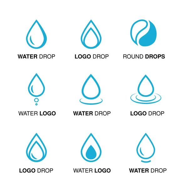 Conjunto de diseño de logotipo de agua — Vector de stock