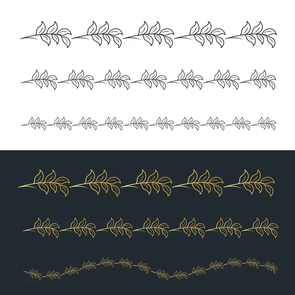 Zwart en goud afgeronde vectorelementen — Stockvector